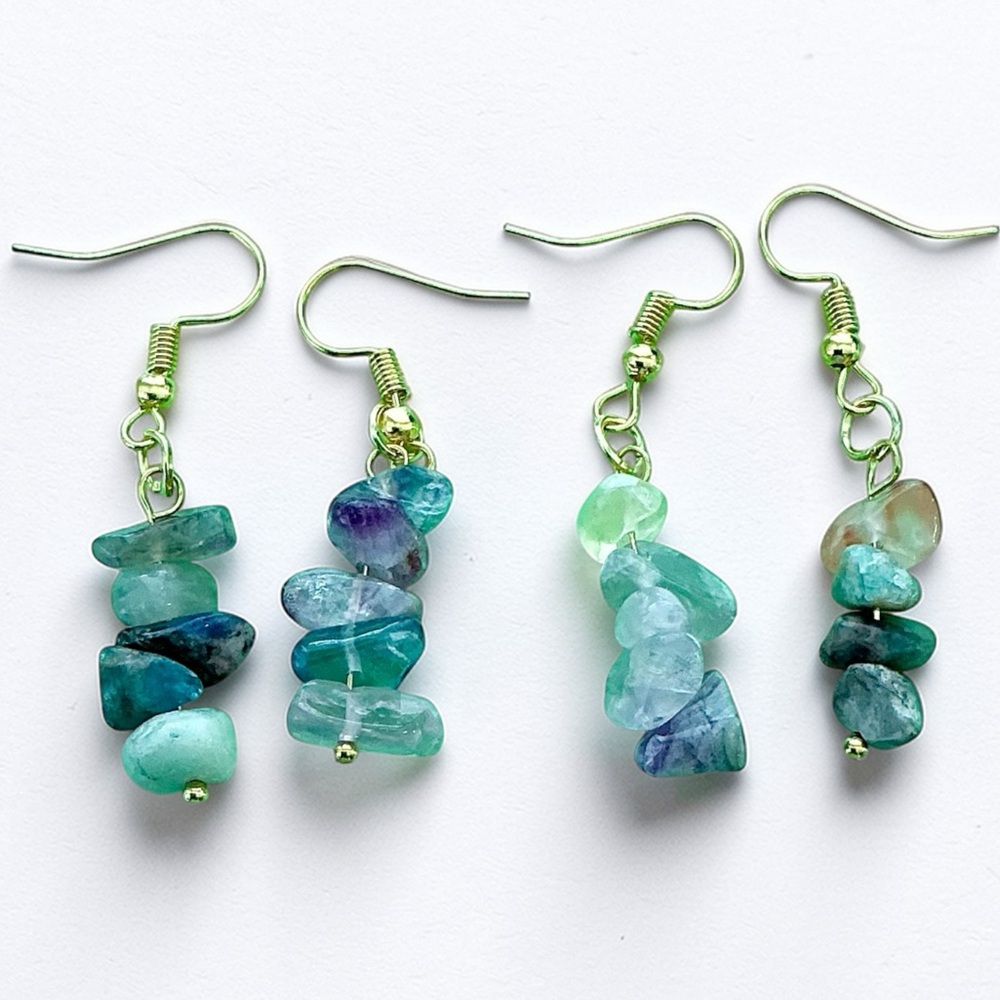🆕 2 Pairs KIDS Gemstone Earrings-Small